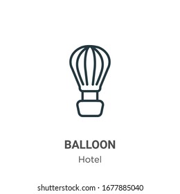 Balloon outline vector icon. Thin line black balloon icon, flat vector simple element illustration from editable accommodation concept isolated stroke on white background