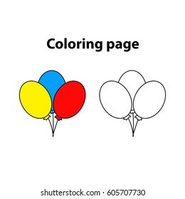 balloon - painting page, game for children
