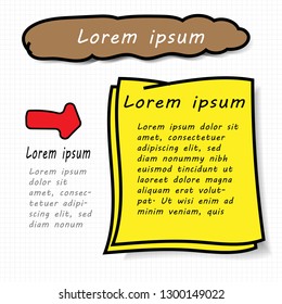 Balloon and paper for text isolndated in white background.Vector 