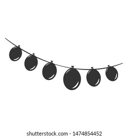 Balloon Party Icon Celebration Isolated Vector Festival Decoration Happy Birthday