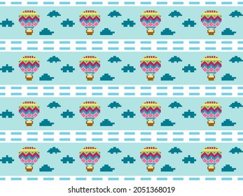 balloon pattern on a blue background
