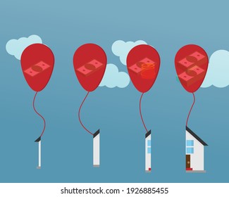 A Balloon Payment For House Loan To Pay Large Amount At The Final Payment Vector