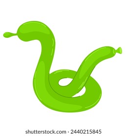 Balloon pet. Cartoon helium snake characters, colorful bubble animals. Toys for kids festival, birthday party. Entertainment equipment, butterfly, flower, pets. Vector hand draw illustration 