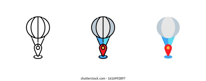 Balloon with pins icon set isolated on white background for web design ,travel concept