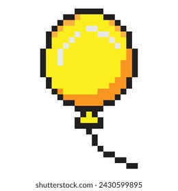 Balloon pixel art vector illustration