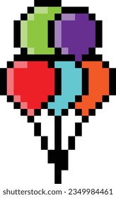 Imagen vectorial Pixel de globo o clipart
