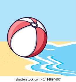 balloon plastic toy in summer beach