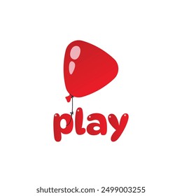 Balloon Play Button Vector Image