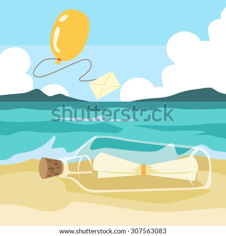 Balloon post, message in a bottle
