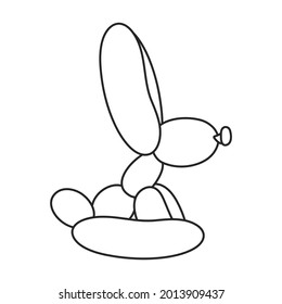 Balloon rabbit vector icon.Outline vector icon isolated on white background balloon rabbit.