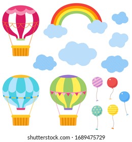 
Balloon, rainbow, cloud, balloon, parts set