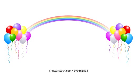 
Balloon rainbow landscape background