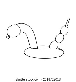 Balloon rattlesnake vector icon.Outline vector icon isolated on white background balloon rattlesnake.