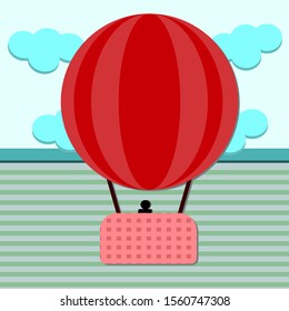 balloon red backgroud illustration vector design
