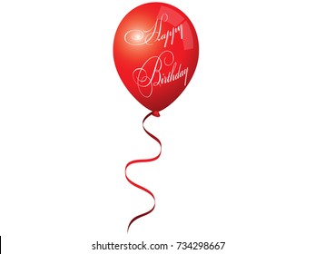 Balloon Red Birthday Party.Vector
