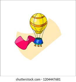 balloon with a red flog