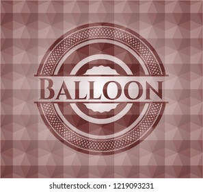Balloon red geometric emblem. Seamless.