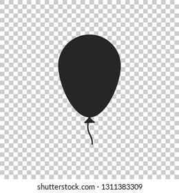 Balloon with ribbon icon isolated on transparent background. Flat design. Vector Illustration