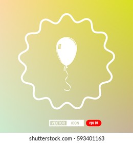  balloon with ribbon, icon, vector