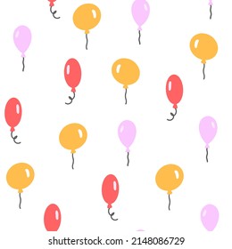 Balloon seamless pattern. Scandinavian style background. Vector illustration for fabric design, gift paper, baby clothes, textiles, cards.