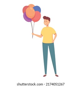 Balloon seller icon cartoon vector. Street man. Selling shop