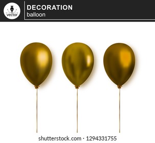 Balloon. Set of decorative, festive balloons isolated on white background.