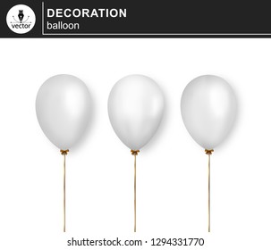 Balloon. Set of decorative, festive balloons isolated on white background.