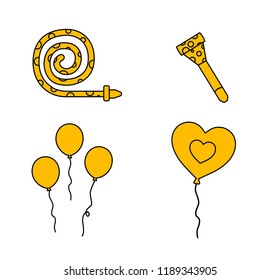 balloon, set icon for party, vector illustration
