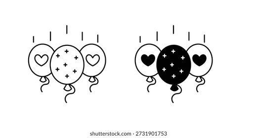 Ícone de conjunto de balões com ilustração de estoque de vetor de fundo branco