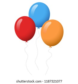 Balloon set isolated on white background. Cartoon flat style balloons for web site,poster,placard and wallpaper.Useful for greeting and wedding card,mobile app.Creative modern art,vector illustration 