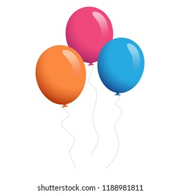 Balloon set isolated on white background. Cartoon flat style balloons for web site,poster,placard and wallpaper.Useful for greeting and wedding card,mobile app.Creative modern art,vector illustration 