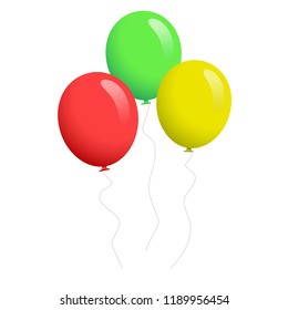 Globo aislado en fondo blanco. Dibujo de globos de estilo plano para sitio web, afiche, carteles y papel tapiz.Útil para tarjetas de felicitación y bodas,aplicación móvil.Arte moderno creativo,ilustración vectorial 