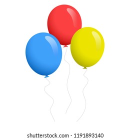 Balloon set isolated on white background. Cartoon flat style balloons for web site,poster,placard and wallpaper.Useful for greeting and wedding card,mobile app.Creative modern art,vector illustration 