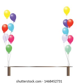 Balloon set isolated on white background. Cartoon flat style balloons for web site,poster,placard and wallpaper.Useful for greeting and wedding card,mobile app.Creative modern art,vector illustration