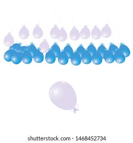 Balloon set isolated on white background. Cartoon flat style balloons for web site,poster,placard and wallpaper.Useful for greeting and wedding card,mobile app.Creative modern art,vector illustration