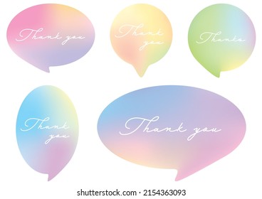 Balloon set in light gradient colors (thank you message)	