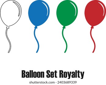 Balloon Set Royalty Sticker diseño vectores de arte.