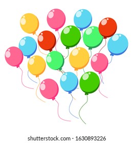 Balloon set. shiny colorful glossy balloons isolated on white background. Big collection of different nice balloons. design elements balloon