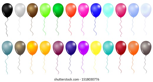 Balloon set. Vector illustration colorful glossy balloons.