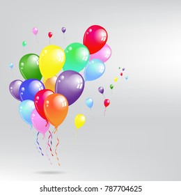 Balloon set. Vector illustration colorful glossy balloons.