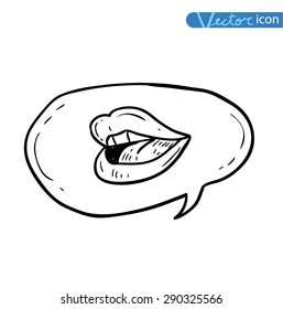 balloon sexy lips cartoon, vector illustration. 