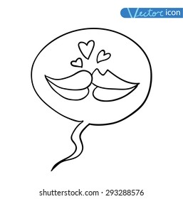 balloon sexy lips cartoon, vector illustration. 