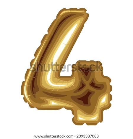 Balloon in shape of figure 4 on white background