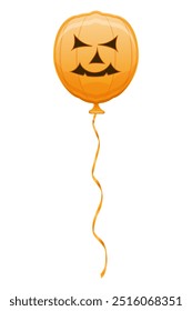 balloon in the shape of a halloween pumpkin cartoon stock vector illustration isolated on white background