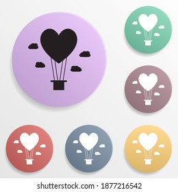 Balloon in the shape of heart badge color set icon. Simple glyph, flat vector of valentine's day- wedding icons for ui and ux, website or mobile application