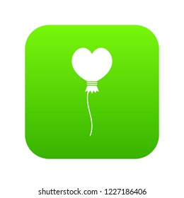 Balloon in the shape of heart icon digital green for any design isolated on white vector illustration