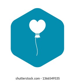 Balloon in the shape of heart icon. Simple illustration of balloon in the shape of heart vector icon for web
