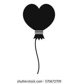 Balloon in the shape of heart icon. Simple illustration of balloon in the shape of heart vector icon for web