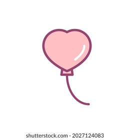 Balloon in shape heart icon. Vector illustration