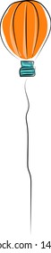 Balloon in shape of a balloon, illustration, vector on white background.